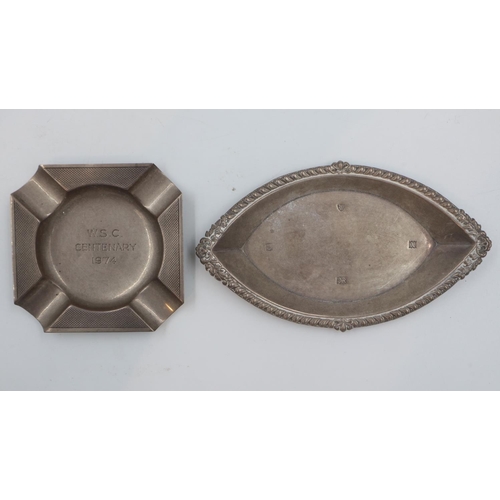 143 - Two hallmarked silver ashtrays, 77g. UK P&P Group 1 (£16+VAT for the first lot and £2+VAT for subseq... 