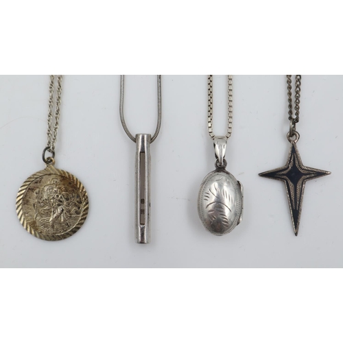 18 - Four silver pendant necklaces. UK P&P Group 0 (£6+VAT for the first lot and £1+VAT for subsequent lo... 