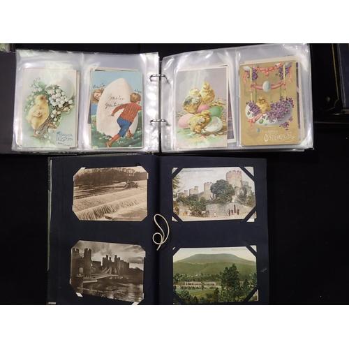 212 - Two postcard albums containing approximately 380 vintage postcards of mixed interest. UK P&P Group 2... 