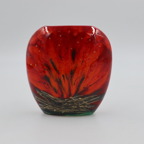 220 - Anita Harris bonfire vase, signed in gold, H: 12cm. UK P&P Group 2 (£20+VAT for the first lot and £4... 