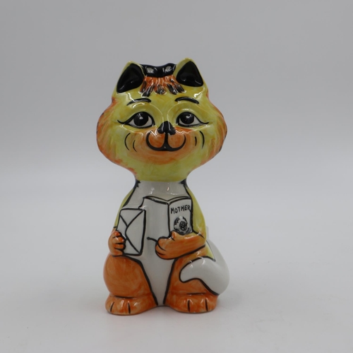 221 - Lorna Bailey prototype cat, Happy Mothers Day, March 04', H: 12cm. UK P&P Group 2 (£20+VAT for the f... 