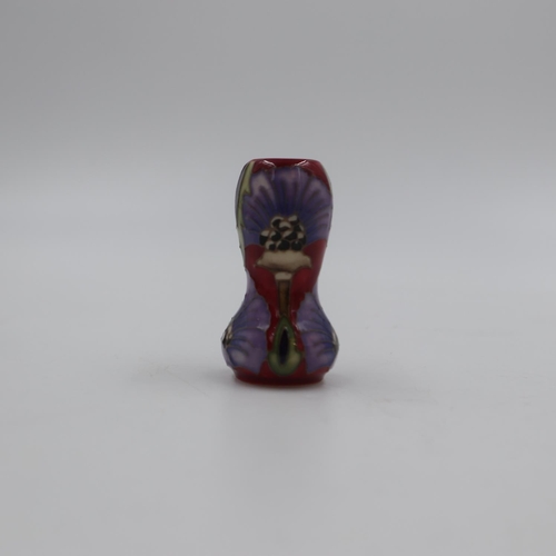 222 - Miniature Moorcroft Iznik vase (Carnation), H: 5cm. UK P&P Group 1 (£16+VAT for the first lot and £2... 