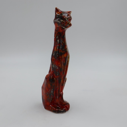 226 - Anita Harris Deco cat, signed in gold, H: 12cm. UK P&P Group 2 (£20+VAT for the first lot and £4+VAT... 