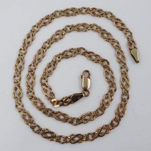 27 - 9ct gold neck chain, L: 45 cm, 12.6g. UK P&P Group 0 (£6+VAT for the first lot and £1+VAT for subseq... 