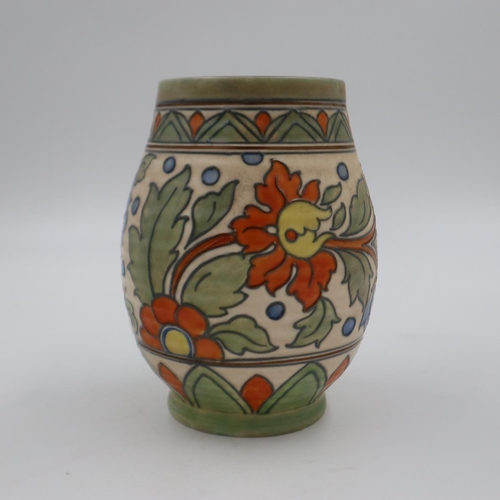 277 - Crown Ducal ribbed vase signed F Rhead H: 18cm. No issues noted, but the vase doesn’t ‘ring’ very we... 