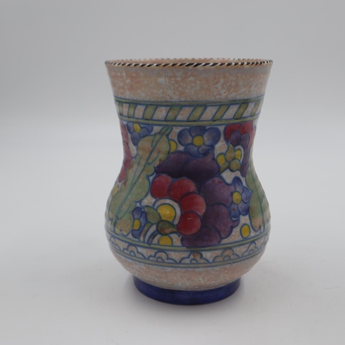 280 - Charlotte Rhead Crown Ducal ribbed vase H: 17cm. UK P&P Group 2 (£20+VAT for the first lot and £4+VA... 