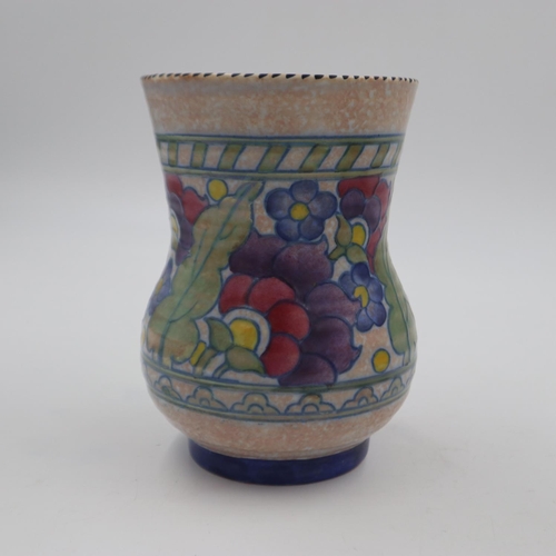 280 - Charlotte Rhead Crown Ducal ribbed vase H: 17cm. UK P&P Group 2 (£20+VAT for the first lot and £4+VA... 