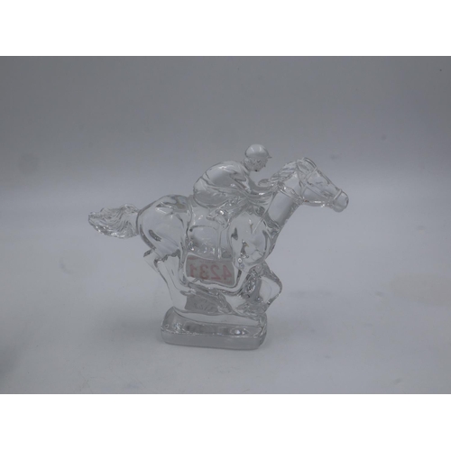 288 - Waterford glass horse and jockey, 20 x 15cm H. No condition issues noted. UK P&P Group 2 (£20+VAT fo... 