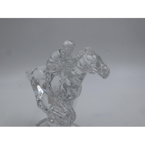 288 - Waterford glass horse and jockey, 20 x 15cm H. No condition issues noted. UK P&P Group 2 (£20+VAT fo... 