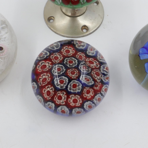 289 - Four art glass paperweights including millefiori examples (4). UK P&P Group 2 (£20+VAT for the first... 