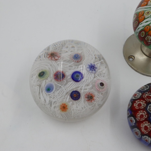 289 - Four art glass paperweights including millefiori examples (4). UK P&P Group 2 (£20+VAT for the first... 