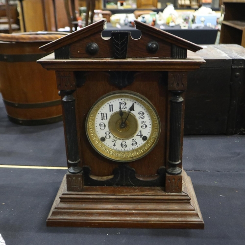 325 - Mantel clock H: 41cm. Not available for in-house P&P