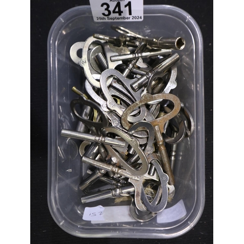 341 - Thirty two mixed clock keys. UK P&P Group 2 (£20+VAT for the first lot and £4+VAT for subsequent lot... 