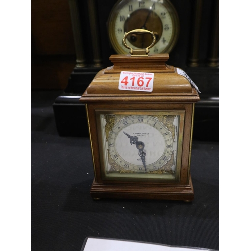 345 - Elliott mantel clock, retailed by G. Dimmer & Son, Chester, working at lotting up. UK P&P Group 2 (£... 