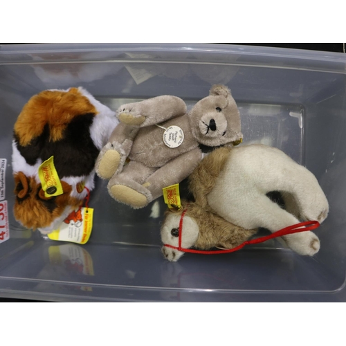 370 - Three Steiff animals, guinea pig, Richard Steiff teddy and a camel. UK P&P Group 2 (£20+VAT for the ... 