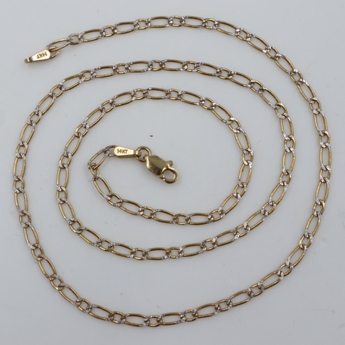 44 - 14ct white and yellow gold neck chain, L: 45 cm, 4.2g. UK P&P Group 0 (£6+VAT for the first lot and ... 