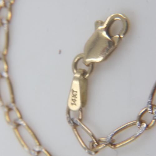 44 - 14ct white and yellow gold neck chain, L: 45 cm, 4.2g. UK P&P Group 0 (£6+VAT for the first lot and ... 