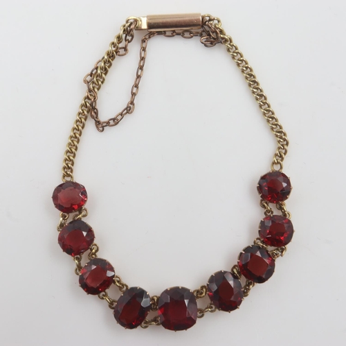 69 - Victorian gold and garnet bracelet, unmarked, 5.8g. UK P&P Group 1 (£16+VAT for the first lot and £2... 