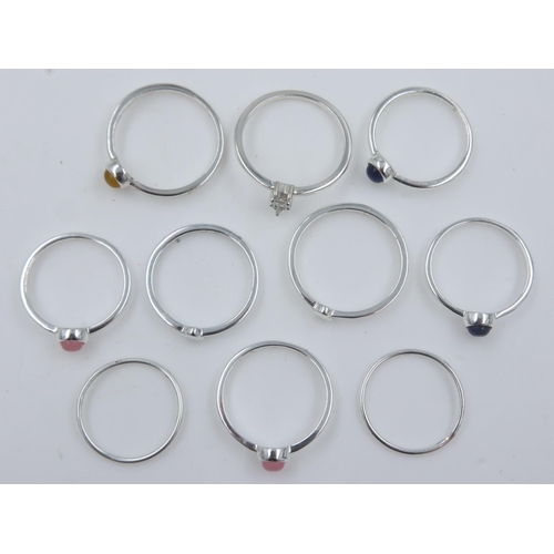 70 - Ten 925 silver rings, some set with stones/enamel. UK P&P Group 0 (£6+VAT for the first lot and £1+V... 