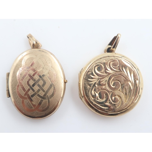 78 - Two 9ct gold locket pendants, combined 5.2g. UK P&P Group 0 (£6+VAT for the first lot and £1+VAT for... 