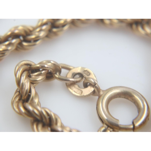 8 - 9ct gold rope link neck chain, L: 60 cm, 12.3g. UK P&P Group 0 (£6+VAT for the first lot and £1+VAT ... 