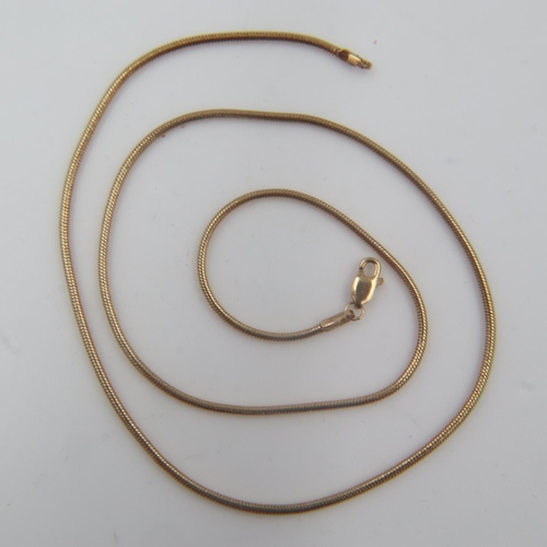 98 - 18ct gold snake chain, L: 42 cm, 9.0g. UK P&P Group 1 (£16+VAT for the first lot and £2+VAT for subs... 