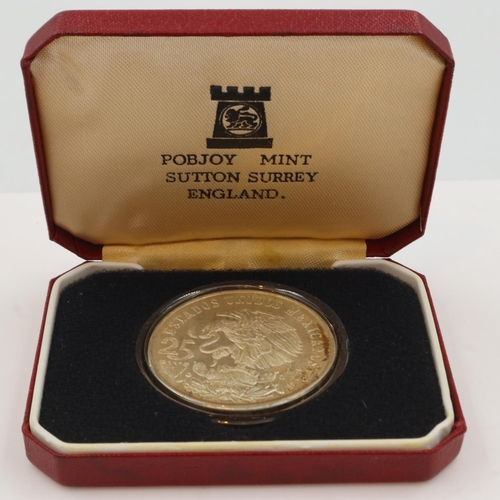 177 - A Mexican Olympic 1968 coin 25 Lev, boxed, UK P&P Group 1 (£16+VAT for the first lot and £2+VAT for ... 