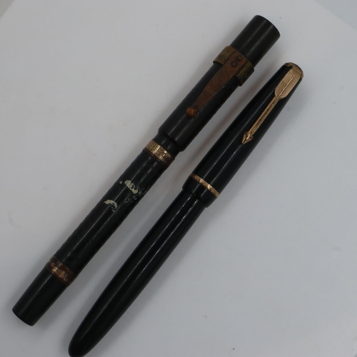 182 - Parker fountain pen and another. UK P&P Group 1 (£16+VAT for the first lot and £2+VAT for subsequent... 