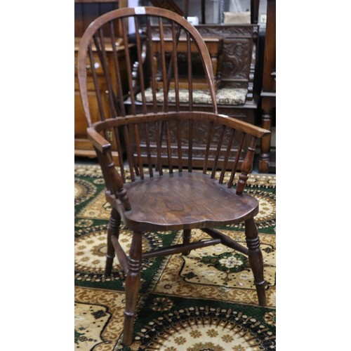 2182 - Elm Windsor stick back chair, made in the traditional style by J W Webb, further stamped JFS. Not av... 