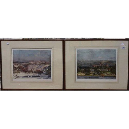 2087 - Stanley Royle (1888-1961): two artist signed prints of Sheffield, each image 55 x 44 cm, each overal... 