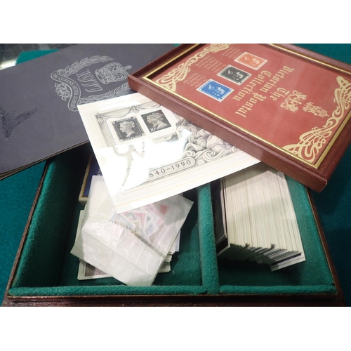 1176 - Jewellery box containing cigarette, tea cards and stamps. Not available for in-house P&P