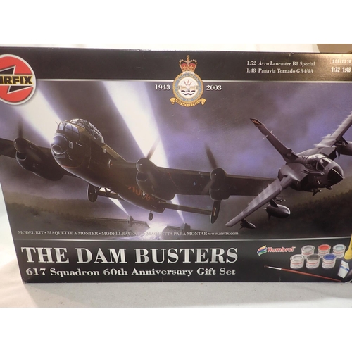 2034 - Airfix Dam Busters 60th anniversary two kit set for 617 Squadron, comprising 1/72 scale Lancaster B1... 