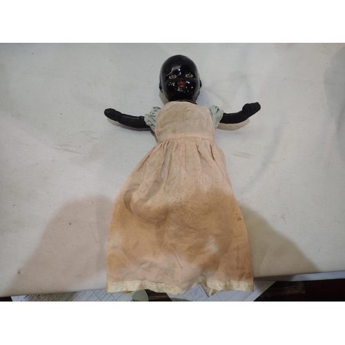 2040 - Vintage Tipsy Turvey black and white doll, both heads marked BAI, Made In England, hard plastic, joi... 