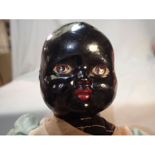 2040 - Vintage Tipsy Turvey black and white doll, both heads marked BAI, Made In England, hard plastic, joi... 