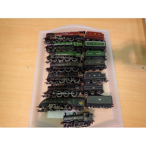 2057 - Eight unboxed OO scale steam outline locomotives, various makes and types, all require attention, su... 