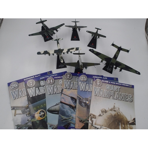 2077 - Six unboxed Giant Warplanes with matching magazines, models are in excellent condition, Dornier Do r... 