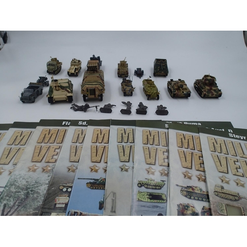 2078 - Ten unboxed Military Vehicles with matching magazines, models are in excellent condition, additional... 