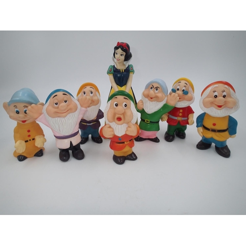 2099 - Vintage Disney Snow White and the Seven Dwarfs, made from vinyl and fitted with squeakers. UK P&P Gr... 