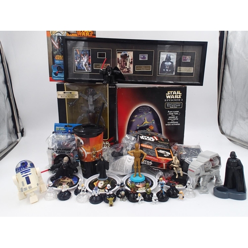 2104 - Star Wars items to include a boxed Space Battle (Episode I) film cells and promotional bagged toys. ... 