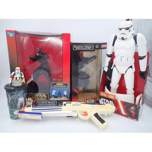 2112 - Star Wars Thinking Toy, interactive, boxed talking bank Darth Maul, a boxed Darth Maul Mega-Collecta... 