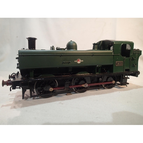 2127 - Gauge 1 kit built metal Pannier tank, green, late crest, 1611, 2 rail, good condition. UK P&P Group ... 