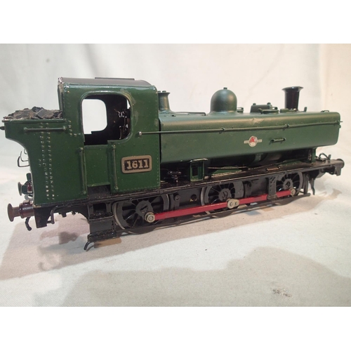 2127 - Gauge 1 kit built metal Pannier tank, green, late crest, 1611, 2 rail, good condition. UK P&P Group ... 