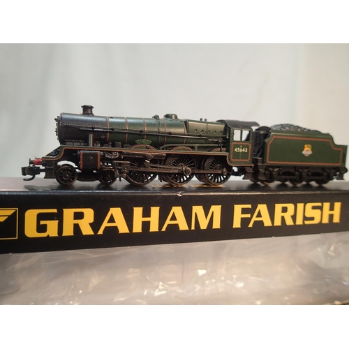 2144 - N Gauge Farish/Bachmann, 372-476A, Jubilee class, 45643, Rodney, BR green, early crest, DCC fitted, ... 