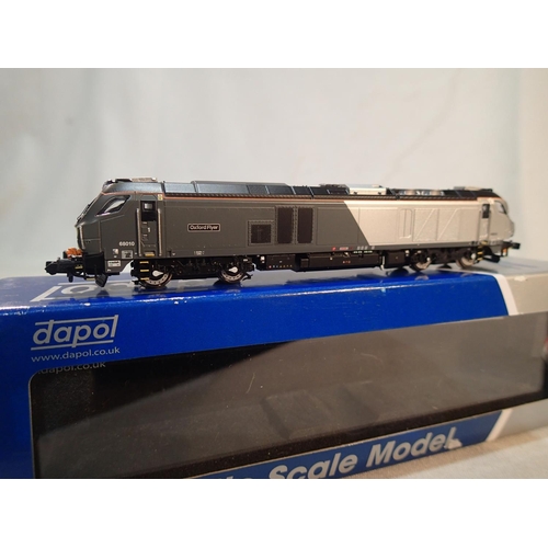 2147 - N Gauge Dapol 022-003, class 68 diesel, 68010, Oxford Flyer, Chiltern livery, DCC fitted, near mint,... 