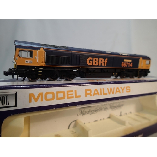 2148 - N Gauge Dapol class 66 diesel, 66714, Cromer Lifeboat, G.B.R.F livery, DCC fitted, near mint, box wi... 