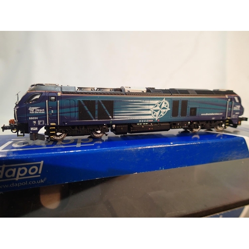 2149 - N Gauge Dapol, class 68 diesel, 68034, Direct Rail Service livery, DCC fitted, near mint, box with w... 