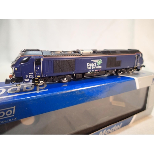 2150 - N Gauge Dapol, class 68 diesel, 68026, Direct Rail Service Blue livery, DCC fitted, excellent condit... 