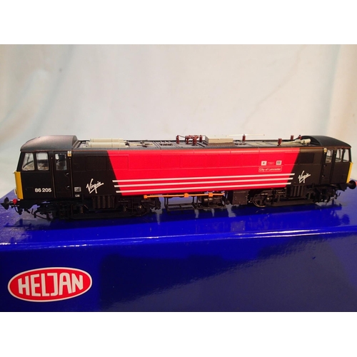 2211 - OO gauge Heljan class 86, City of Lancaster, 86205, Virgin Livery, excellent condition, missing pant... 