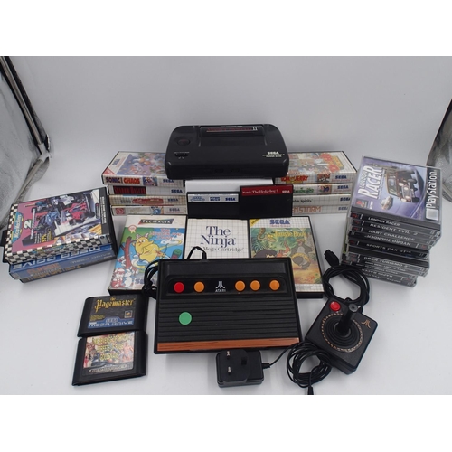 2248 - Unboxed Sega Master System II power base, no PSU, eleven boxed games and two unboxed, Mega Drive and... 