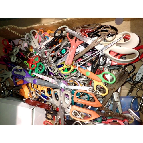 1021 - Large collection of new and used scissors and shears. Not available for in-house P&P